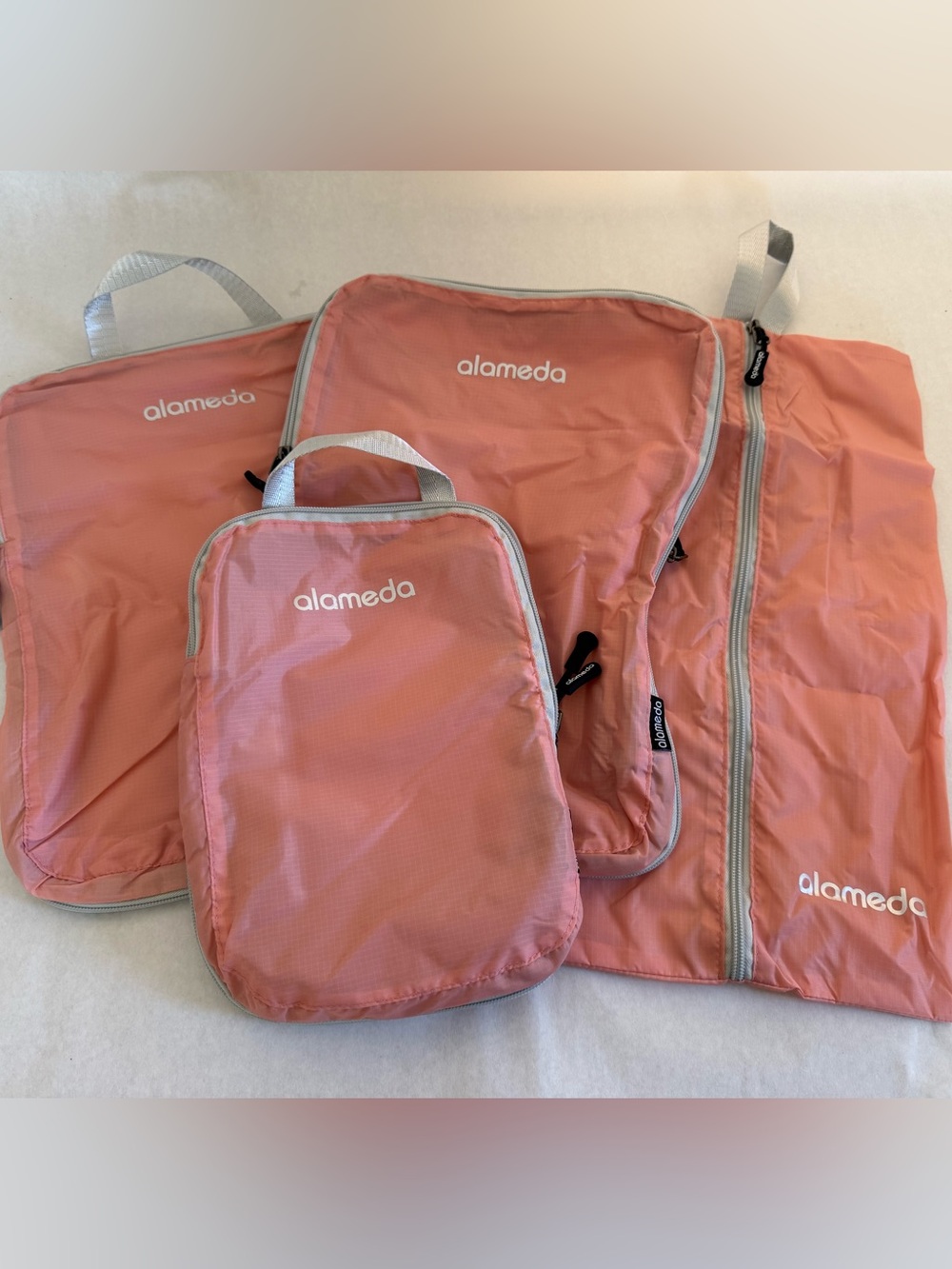 Ameda Coral Pink Packing Cube Set with Handles - 4 Pieces